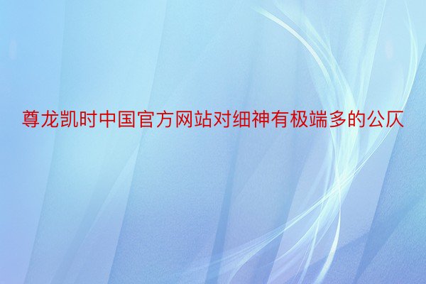 尊龙凯时中国官方网站对细神有极端多的公仄