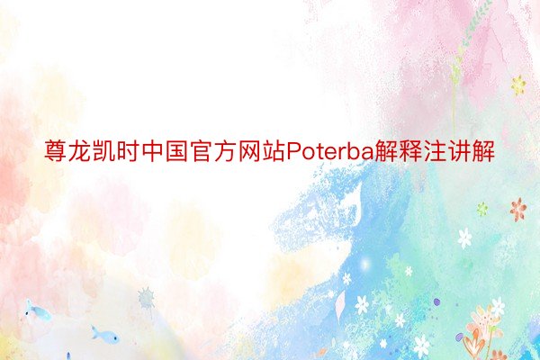 尊龙凯时中国官方网站Poterba解释注讲解