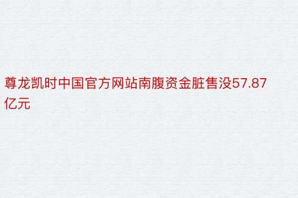 尊龙凯时中国官方网站南腹资金脏售没57.87亿元